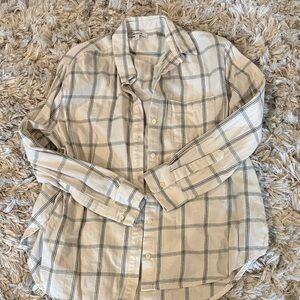 Madewell Cream Plaid Button-Down Shirt